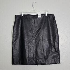 NWT J.Crew Black Faux Leather Pencil Skirt
